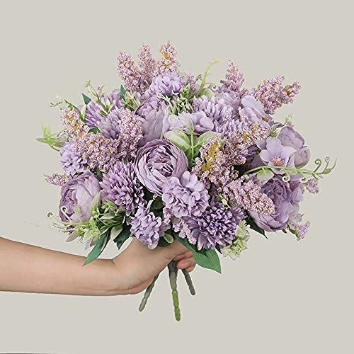 Roses Artificielles Vintage En Soie - 7 Bourgeons, 64 Cm - Pour Décoration Mariage, Maison, Boutique - Couleur Rose - 5