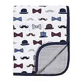 Little Treasure Unisex Baby Cotton Muslin Tranquility Quilt Blanket, Handsome Fella, One Size