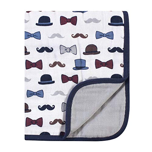 Image of Little Treasure Unisex Baby Cotton Muslin Tranquility Quilt Blanket, Handsome Fella, One Size