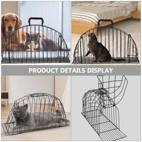 Jaula de ducha para gatos NULYLU de acero inoxidable negro con sistema de drenaje para mascotas 5
