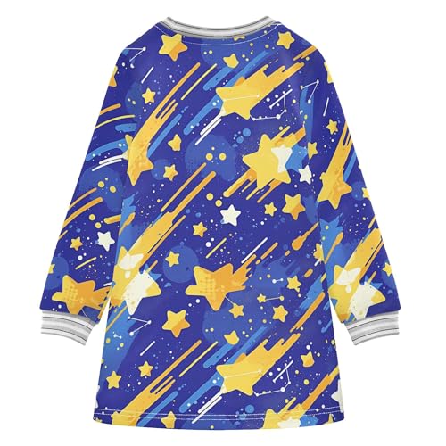 JUNZAN Cartoon Stars Blue Girls Thanksgiving Dresses Soft Kid Holiday Dress 2T2