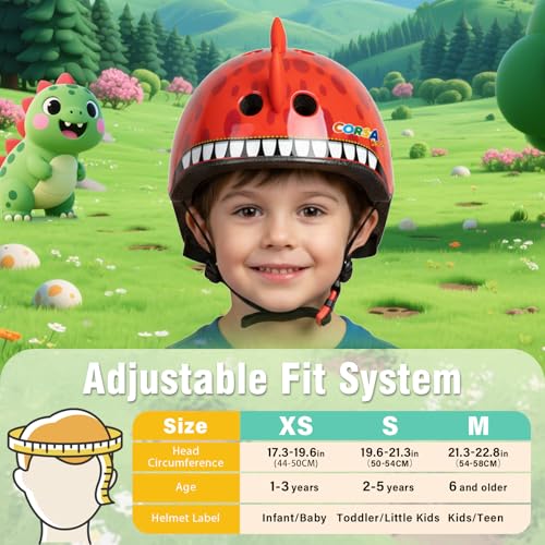 Image of Kids Toddler Bike Helmet, Adjustable and Multi-Sport for Child Boys and Girls, 2 Sizes