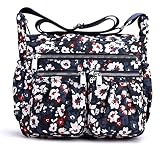 Nawoshow Women Shoulder Handbag Multiple Pockets Bag Ladies Tote Top Handle Satchel Crossbody Purse (T03-Floral)