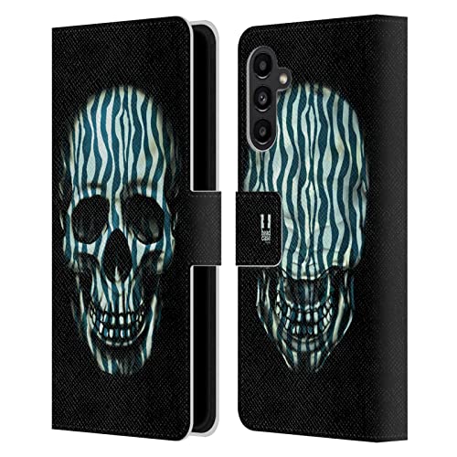 Étui Portefeuille Samsung Galaxy A13 5G Coque Cuir Antichoc Housse Zèbre Crânes