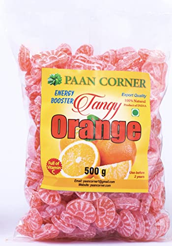 Paan Corner- Orange Hard Candy | Energy Booster | Product Of India | Vitamin C Candy | 120Gm, 300Gm, 500Gm | 100% Natural Flavours (500 Gram) #TOP8