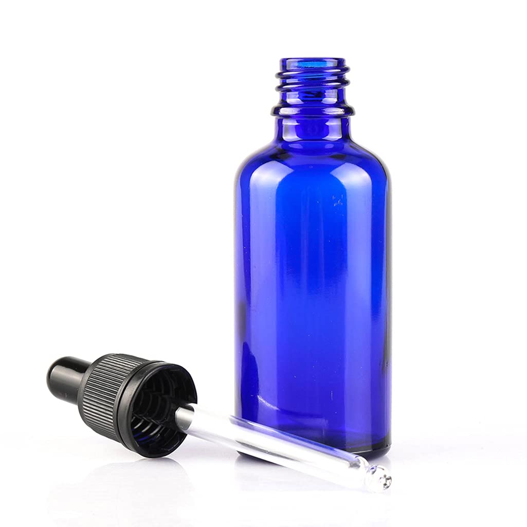 5 Pezzi Boccette Vetro Contagocce 50ml Blu - Con Pipetta, Siringa, Etichette, Per Oli Essenziali E Profumi - Foto 14