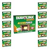 5 x Diavolina Accendifuoco 40 Cubetti, Accensione Rapida e Sicura, A Base di Kerosene, Con...