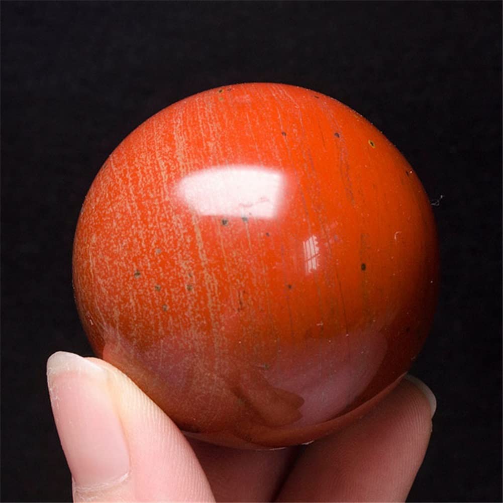 Surowy naturalny kryształ 1 szt. naturalne kryształowe kule kamienne dekoracje artystyczne rzemiosło czerwona kula jaspisowa 40 mm - 70 mm nadaje się do kolekcji domowych (kolor: 1 szt 40 mm)