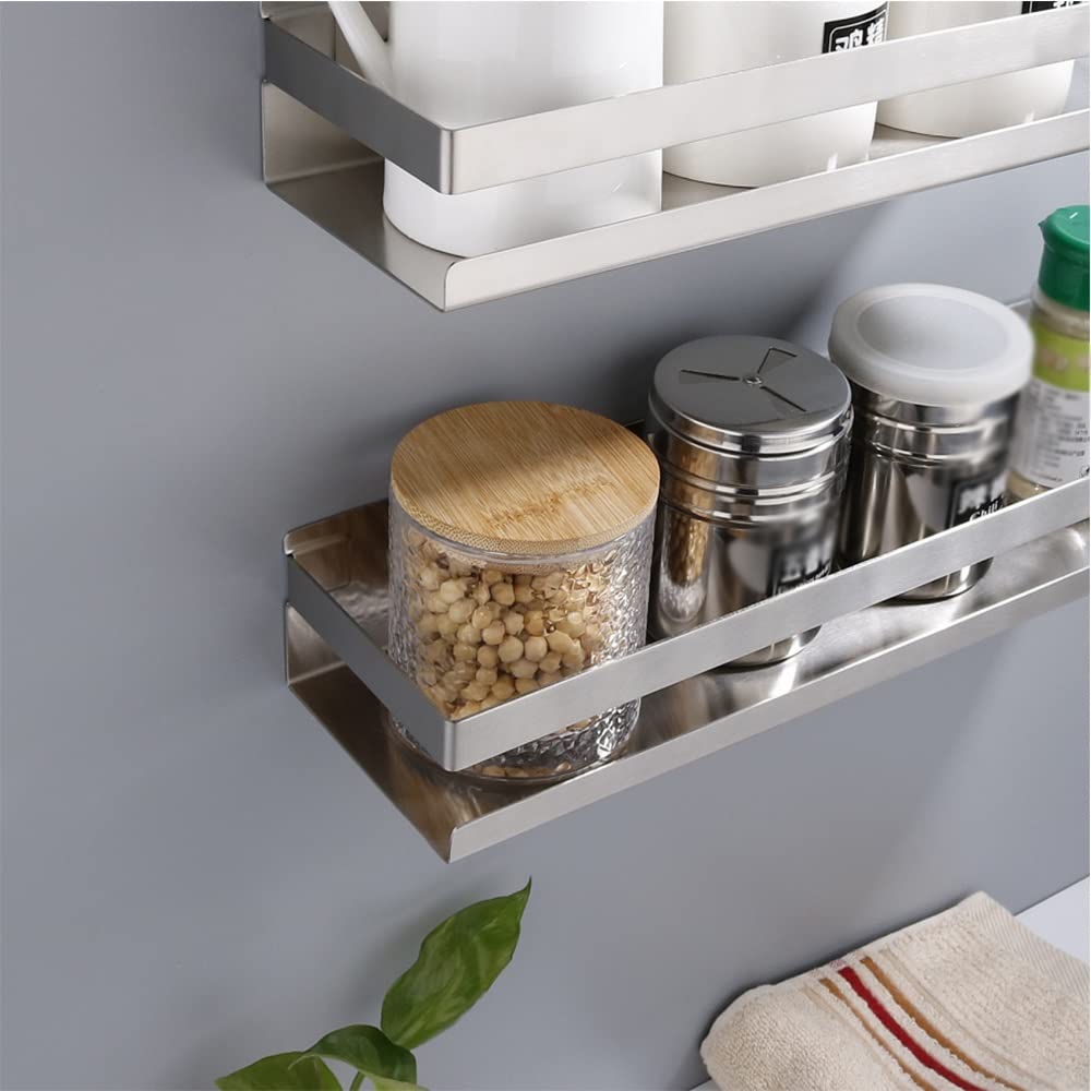Estantes de baño exquisitos Caddy de ducha Estante de baño de acero inoxidable 304, Estante de esquina de ducha, Ducha de baño cuadrada Montado en la pared Organizador de almacenamiento Estante de alm
