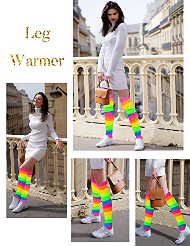 v28 Women’s Neon Knit Leg Warmer for 80s Party Dance Sports Yoga4
