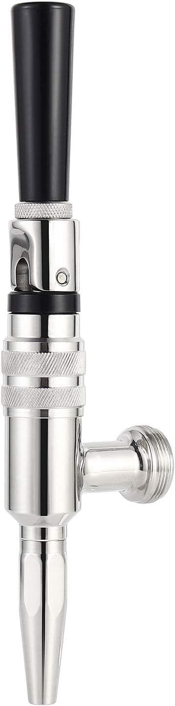 Stout Beer Coffee Faucet – 304 Stainless Steel Keg Beer Tap for Cold Brew Coffee & Nitro Beer, Beer Faucet Homebrew Kegerator Tower Tap with Standard Black Plastic Tap Handle