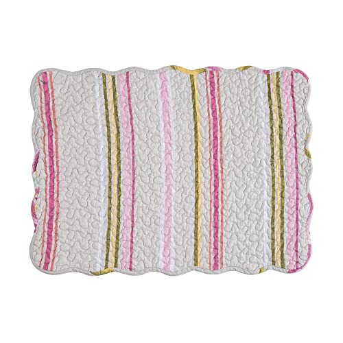 Image of Nylah Floral Vintage 100% Cotton Quilted Set of 6 Placemats 13 inch x 19 inch