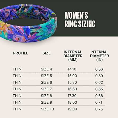 Groove Life Aspire Twilight Blossom Silicone Ring Breathable Rubber Wedding Rings For Women, Lifetime Coverage, Unique Design, Comfort Fit Ring - Size 6 #TOP5