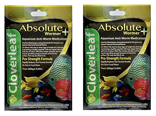 WORMER Plus - Freshwater and Saltwater Fish Powder Medication. Dewormer for Fish with Worms and Flukes. (40G - Treats…