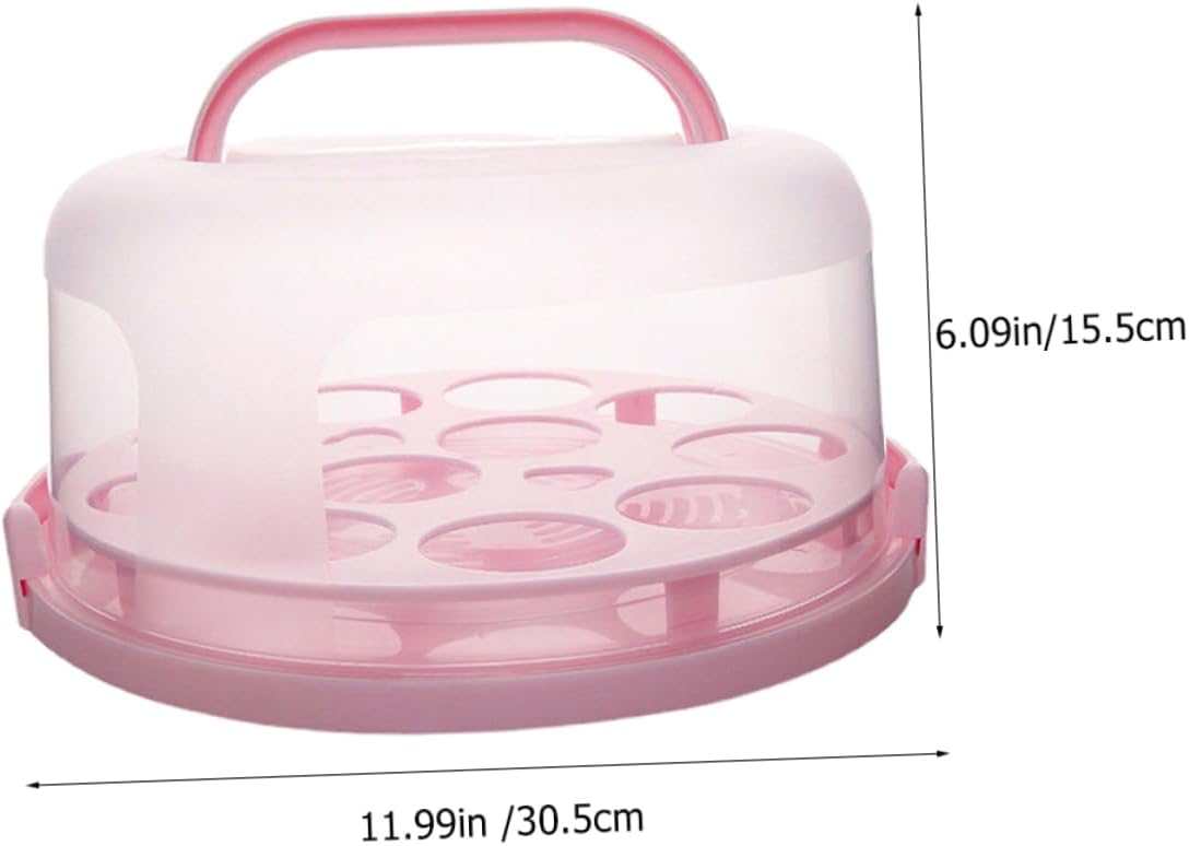 Portable Cake Carrier with Lid and Handle Reusable Round Bakery Packing Box for Muffins and Birthday Cakes for Events Picnics and Safe Storage