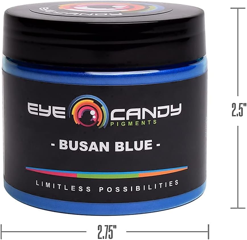 Eye Candy Pigments Premium Blue Mica Powder - Busan Blue (50gr) - for Epoxy, Resin, Soap, Paint, Woodworking, Acrylic Pouring, Bath Bombs, Fishing Lures - DIY Arts and Crafts Additive - Image 8