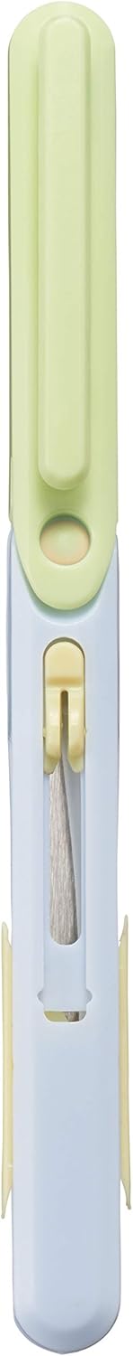Raymay Fujii SH706M Scissors, Pen Cut, Compact, Portable Scissors, Left Hand, Compatible with Left Hand, Green x Blue