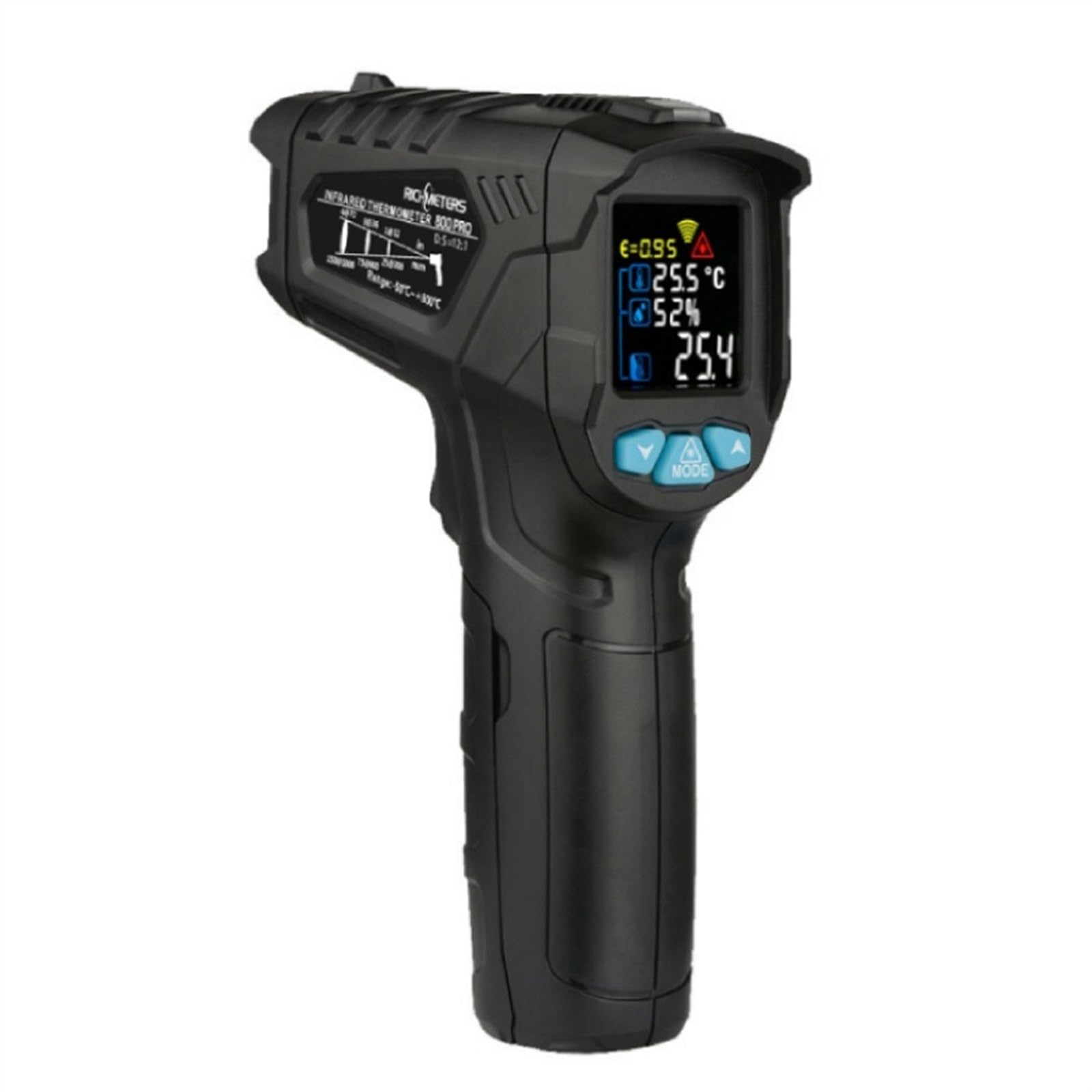 Bezdotykowy termometr na podczerwień cyfrowy pirometr przemysłowy-50 ~ 800C akwarium IR pistolet temperatury (RM800Pro)
