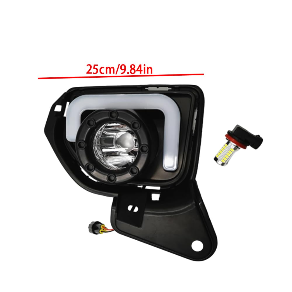 Luces de circulación diurna Riloer, luz LED ámbar + blanca, luz de advertencia para automóvil, indicadores de luz de emergencia de 12 V compatibles con Toyota Hiace 2014-2018