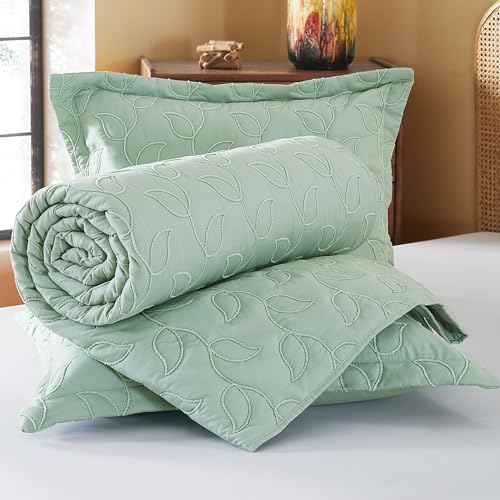 Image of EVENHUG Quilt Queen Size Bedding Set with Pillow Sham Lightweight Bedspreads Coverlet Soft Reversible Bed Cover for All Season 3 Piece