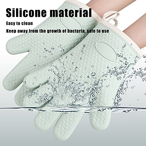 Guantes de horno resistentes al calor con doble capa de silicona y algodón en color gris 6
