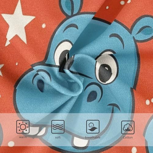 Cute Blue Cartoon Hippo Red Girl Panties Cute Toddler Girls Underwear Cotton Fancy Kids Briefs Undies 2t3