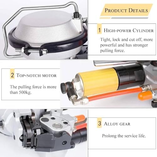 Pneumatische Umreifungsmaschine, Handgehaltenes Halbautomatisches Umreifungswerkzeug Für Effiziente Industrieverpackungen, 16 Mm