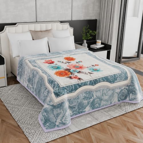 Image of Signature Special Limited Edition Super Soft Double Layered Blanket - 1100 GSM Winter Luxury - Reversible, Ultra Warm & Plush - King & Single Bed (Powder Blue, Double)