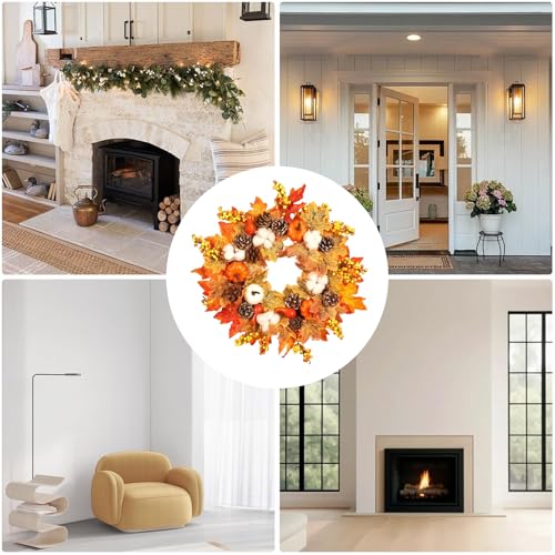 Couronne de porte d'automne durable accessoire déco facile extérieur