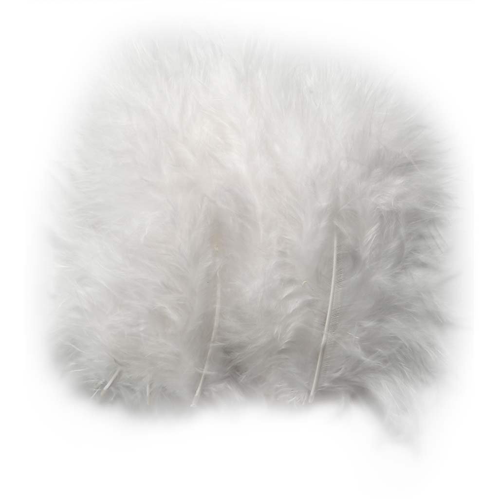 Feathers, size 5-12 cm, white, 15pcs