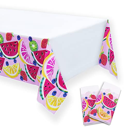 Watermelon Tablecloth 2 Pack, Summer Fruit Theme Birthday Party Supplies Plastic Square Table Cloth Waterproof Table Cover Party Rectangular Table Cover For Birthday Party Table Decor #TOP2