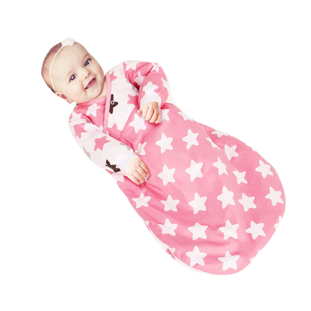 Baby Sleeping Sack Long Sleeves (3-12M) Tog 2.5 Warm Newborn Sleeping Bag with Arms Quilted Swaddle Wearable Blanket Toddler Cotton Poplin Infant in a Bag Unisex Sleeper