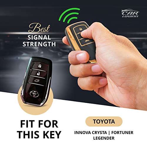 Image of Mogato TPU Car Key Cover Fit for Toyota Fortuner | New Fortuner Legender | New Innova Hycross | Innova Crysta Smart Key (3 Button) (BLACK)