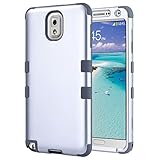 Galaxy Note 3 Case, Note 3 Case ULAK Knox Armor 3 in 1 PC+Silicone Hybrid Dust Scratch Resistance Anti-slip Cover for Samsung Galaxy Note 3,Note III,N9000,N9005-Silver/Gray