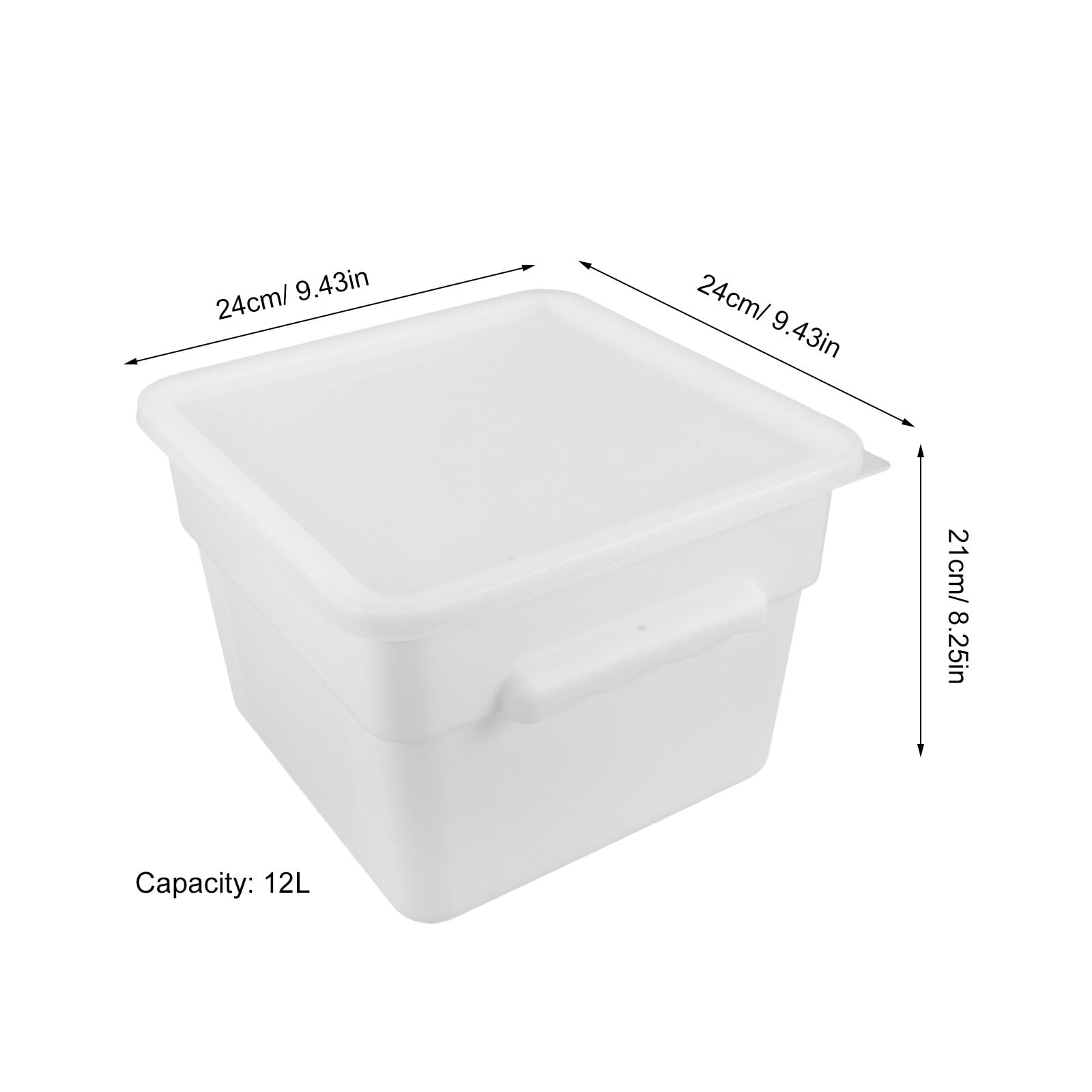 TOYANDONA Contenant Alimentaire Carré de 12 L (12,7 Pintes) de Qualité Professionnelle avec Couvercle Et Poignée, Idéal pour La Pâte, La Marinade, La Viande, Les Fruits, Les Boissons, Les Jus Et