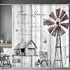 Aimego Farmhouse Cabin Shower Curtain Rustic Windmill Western Wooden Country Vintage Wood Plank Fabric Cloth Bath Shower Curtain Set with 12 Hooks for Bathroom Decor Accessories 72×72