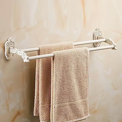 Porte-serviette salle de bain pliable barre de serviette aluminium blanc vintage