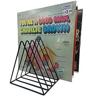 Vinyl Record Storage Holder Stand – Premium Triangle Metal Wire Magazine Rack and Book Holder holds up to 33 Lp Album Records, Functional and Contemporary Vinyl Record Rack Organizer (Black) - Les Beatles, Paul McCartney, John Lennon, RIngo Starr, George Harrison