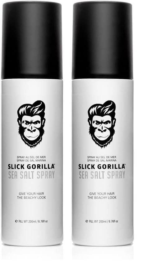 Slick Gorilla Spray de Sal Marina para Hombres 200 ml | Spray Texturizante | Volumen Ligero | Acabado Mate | Textura Natural | Fijación Flexible (Paquete de 2)