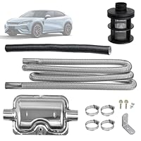 Schalldämpfer Standheizung Kit, 200 cm Auspuffrohr + 30 cm Ansaugrohr + 15 cm Schalldämpfer, mit Luftfilter und 4 Rohrschellen, für Auto Luft Dieselheizung (Einheitsgröße)
