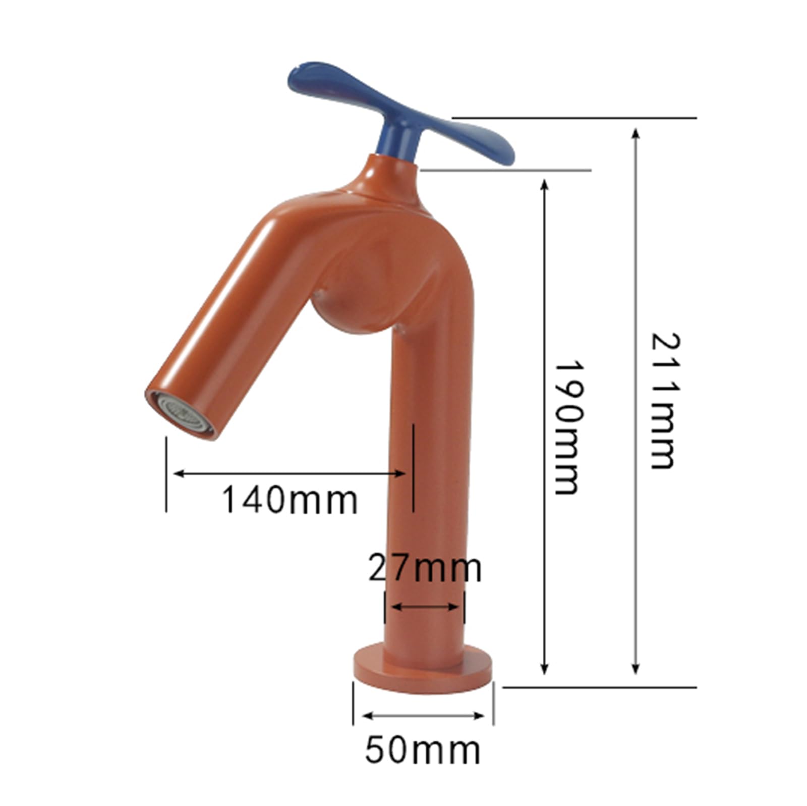 Grifo de Lavabo de Baño de Latón Blanco con 2 Funciones (Agua Fría Y Caliente) Y Un Orificio