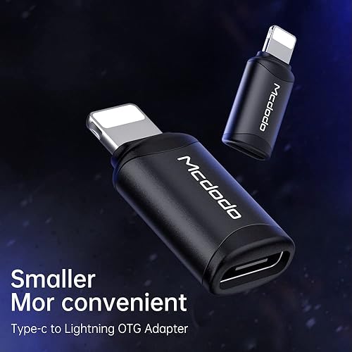 Miniatura 10 de mcdodo Adaptador USB-C Lightning hembra a conector USB tipo C macho, el cable Lightning i OS se convierte en cable tipo C compatible con iPhone 15