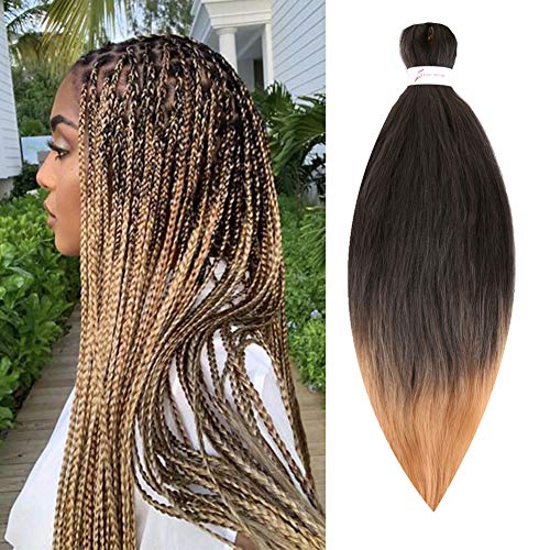 26 Inch Long Pre Stretched Braiding Hair 8 Packs/Lot Itch Free Hot Water Setting Braids Yaki Texture Synthetic Hair Crochet Ombre Braiding Hair Extension