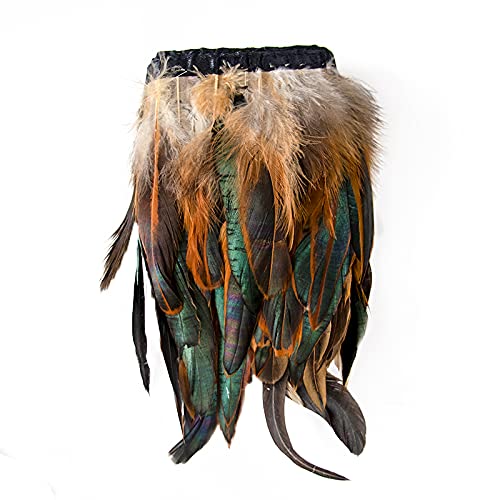 Fearafts Ribete de plumas de gallo coque de 2 yardas, adornos de costura, disfraces, faldas,...