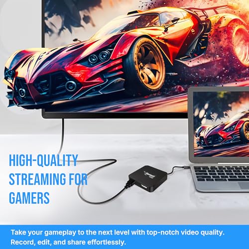 Image of Nextech HDMI Capture Card USB 3.0, 4K@30Hz Pass Through,1080P@60FPS Video Capture Card with Ultra Low Latency Loop Out & AUX Audio Input for PS5, Xbox, Camera, PC Streaming, Recording & Live Broadcast