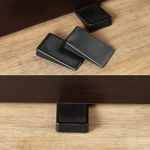 Image of 6-Pack Black Shims for Leveling Furniture & Toilet - Trimmable Hard Plastic Wedges with Non-Slip Texture, Table Stabilizers & Wobble Wedges Rubber Type Levelers for Door, Table
