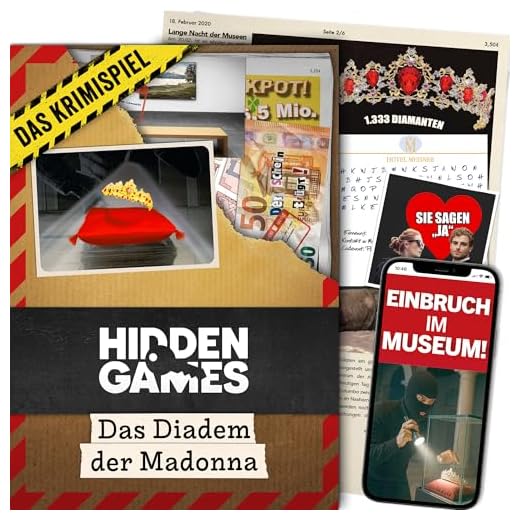 ZEBRE Mini USB Ventilator Tischventilator, 3-Gang-Steuerung, 360° Drehung Tragbare USB Handventilator Klein PC Ventilator, Leise Miniventilator USB Lüfter für Heim, Büro, Zuhause, Laptop, Notebook, PC 5 Hidden Games Tatort Krimispiel Fall 2 - Das Diadem der Madonna - Escape Room Spiel (Deutsche Edition)