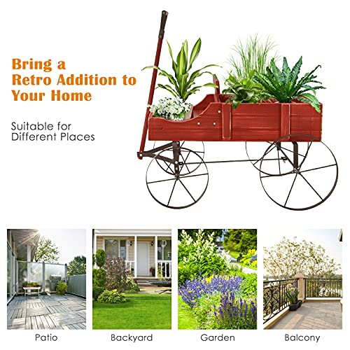 Goplus-Wagon-Planter-Decorative-Wooden-Garden-Planter-with-Wheels-2-Planting-Sections-and-Adjustable-Handle-Indoor-Outdoor-Backyard-Balcony-Decor-Red Goplus Wagon Planter Decorative Wooden Garden Planter with Wheels 2 Planting Sections and Adjustable Handle Indoor Outdoor Backyard Balcony Decor Red
