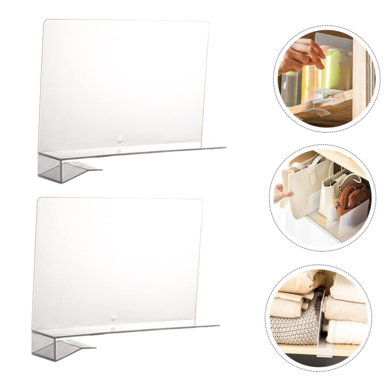 Ciieeo 2 Set di Separatori per Cassetti per Congelatore Armadio Vestiti Separatore Divisore Organizer Plastica Robusta 2 Pezzi*2