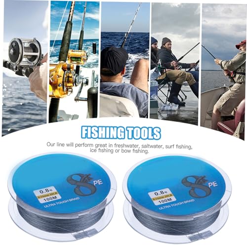 Línea de pesca trenzada de 8 hebras 100m Nylon para pesca en hielo y surf miniatura 7